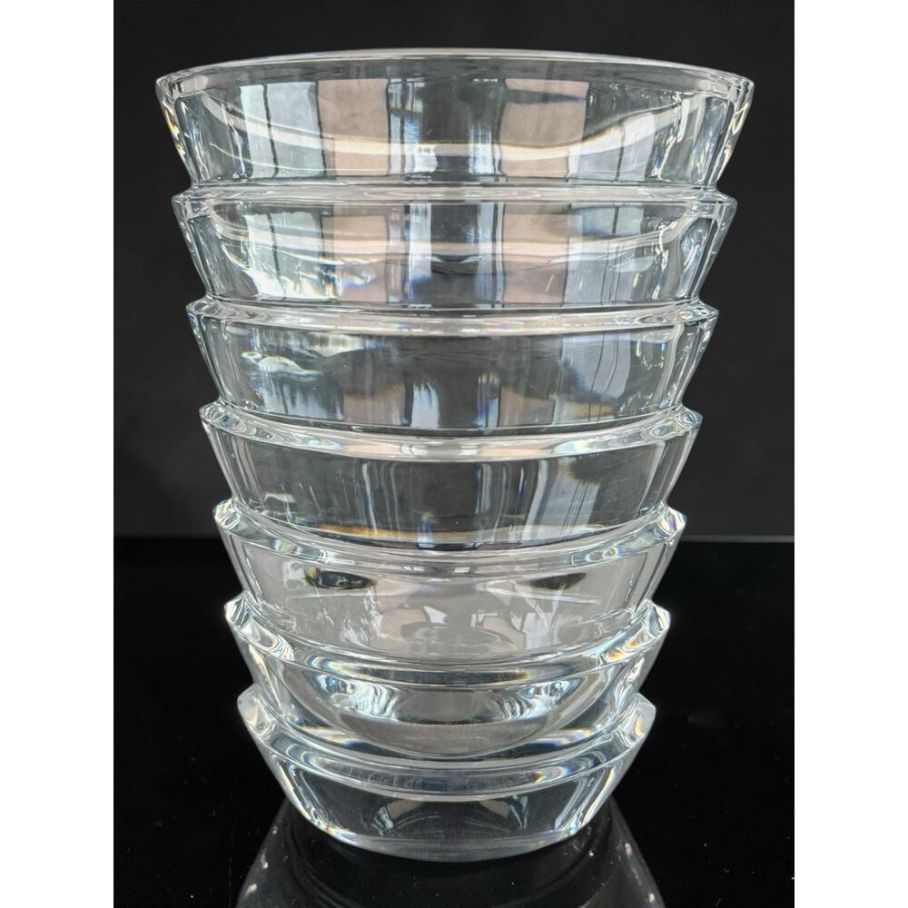 Baccarat Coco Crystal Vase Large 8", French Art Glass Tiered Vase Signed - Picture 3 of 7